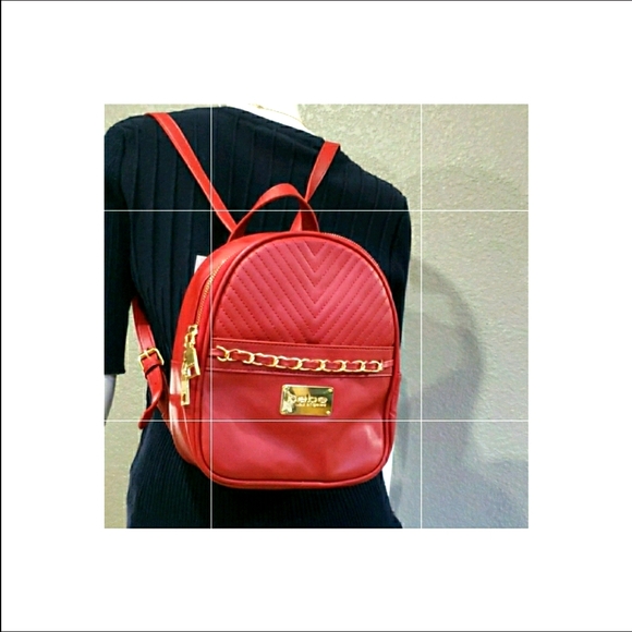 BEBE Red backpack top handle bag New - Picture 2 of 9